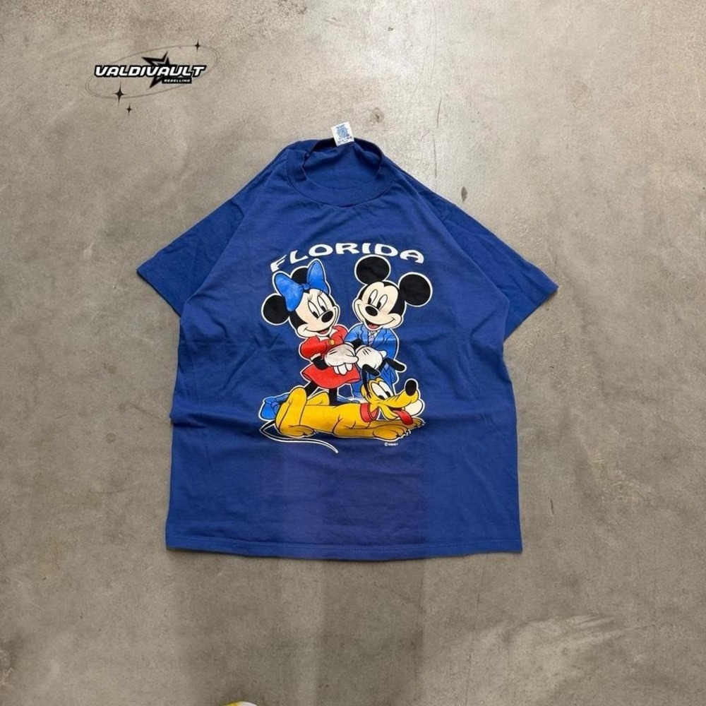 Vintage Disney Shirt Women's Large Blue Single Stitch T Shirt